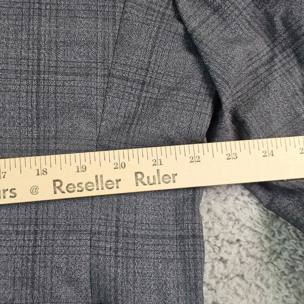 Jos. A. Bank Suit Jacket Mens 46R Gray Plaid Wool Blend Traveler Slim Fit